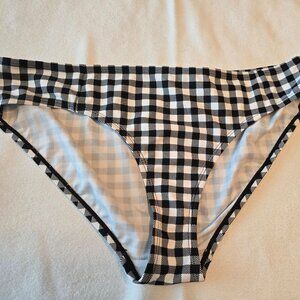 Motherhood Maternity Gingham Swimsuit Swim Bikini Bottoms Black & White Large L